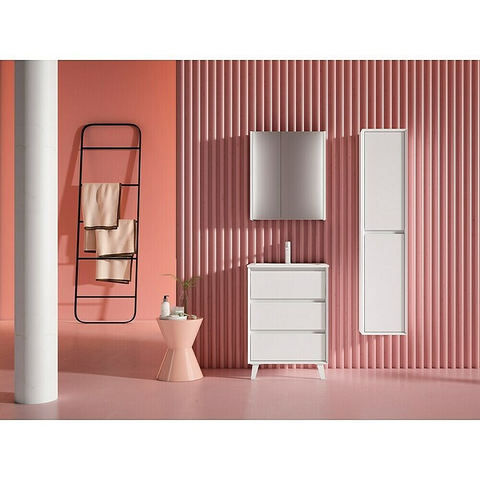 Conjunto de mueble de baño Inglet (Ancho: 60 cm, Blanco mate, Número de cajones: 3 ud., 3 pzs.) | BAUHAUS