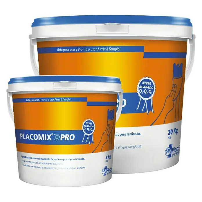 Placo Saint-Gobain Masilla para juntas Promix Pro - 20 kg - Dos cubetas de masilla para juntas PlacomiX Pro lista para usar para paneles de yeso en diferentes tamaños.