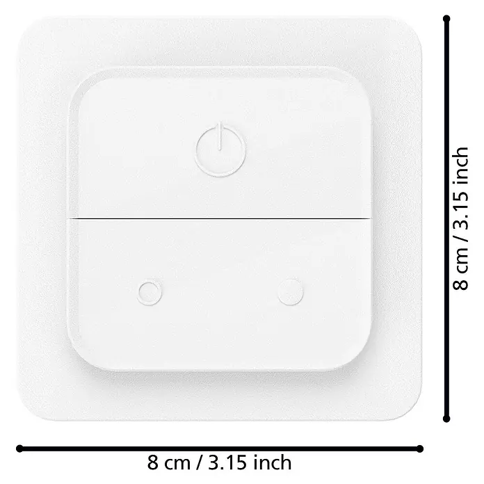 Eglo connect.z Funk-Wandschalter - L x B x H: 80 x 80 x 20 mm - Weißer Smart-Home-Schalter mit den Maßen 8 cm x 8 cm zur Steuerung von intelligenten Geräten im Haus. Einfache Bedienung für ein vernetztes Zuhause.