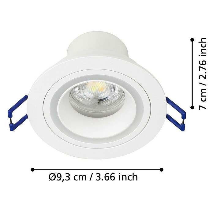 Eglo connect.z Led-inbouwspot CAROSSO-Z (4,7 kW, Diameter: 95 mm, Wit) | BAUHAUS