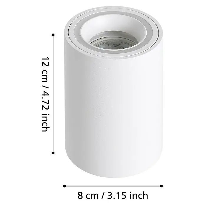 Eglo connect.z LED-Spot Carosso-Z - 4,9 W - Weiße Aufbaulampe mit den Maßen 12 cm Höhe und 8 cm Durchmesser. Modernes Design für Innenräume, ideal zur Akzentbeleuchtung.