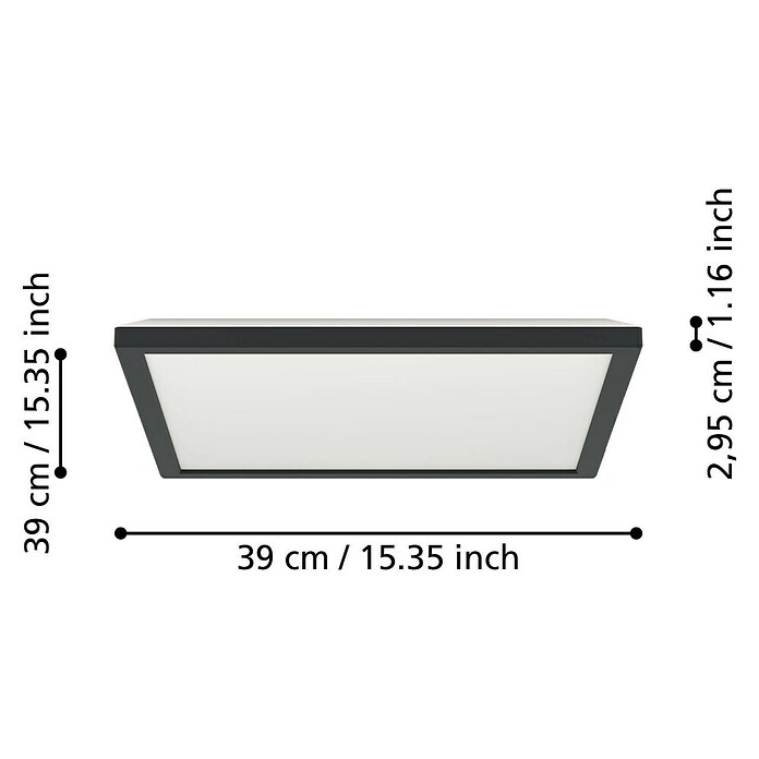 Eglo connect.z Led paneel ROVITO-Z (17,6 W, l x b x h: 39 x 39 x 3 cm, RGB) | BAUHAUS