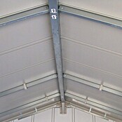 Grosfillex Gerätehaus Deco H7,5 (Außenmaß inkl. Dachüberstand (B x T): 370 x 298 cm, Kunststoff, Weiß/Grau-grün) | BAUHAUS