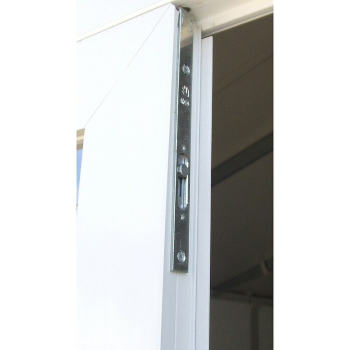 Grosfillex Gerätehaus Deco H7,5 (Außenmaß inkl. Dachüberstand (B x T): 370 x 298 cm, Kunststoff, Weiß/Grau-grün) | BAUHAUS