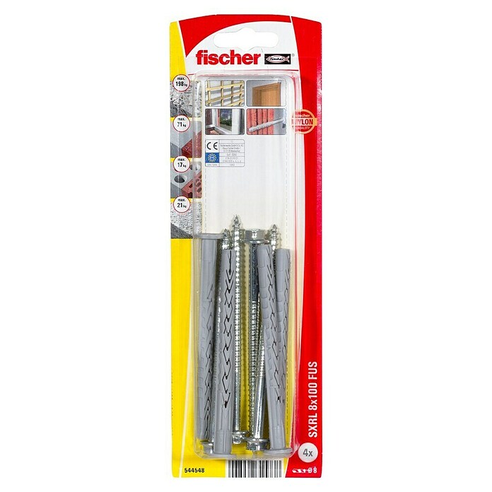 Fischer Udarna tipla s vijkom SXRL-FUS  (Ø x D: 8 x 100 mm, Najlon, Čelik, 4 Kom.) | BAUHAUS