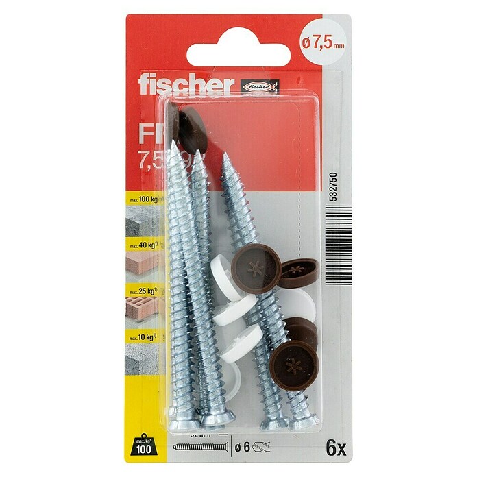 Fischer Fensterrahmenschraube FFS (Ø x L: 7,5 x 92 mm, Durchmesser Bohrloch: 6 mm) | BAUHAUS