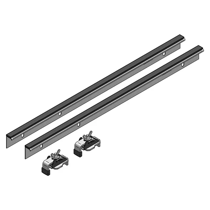 Wannenrand-Klemmleisten-Set - 2 Stk., Geeignet für: Bade- & Duschwannen - Darstellung von Führungsschienen mit Klemmen. Das Bild zeigt das Präzisionsdesign und die Anwendung für professionelle Anwendungen.