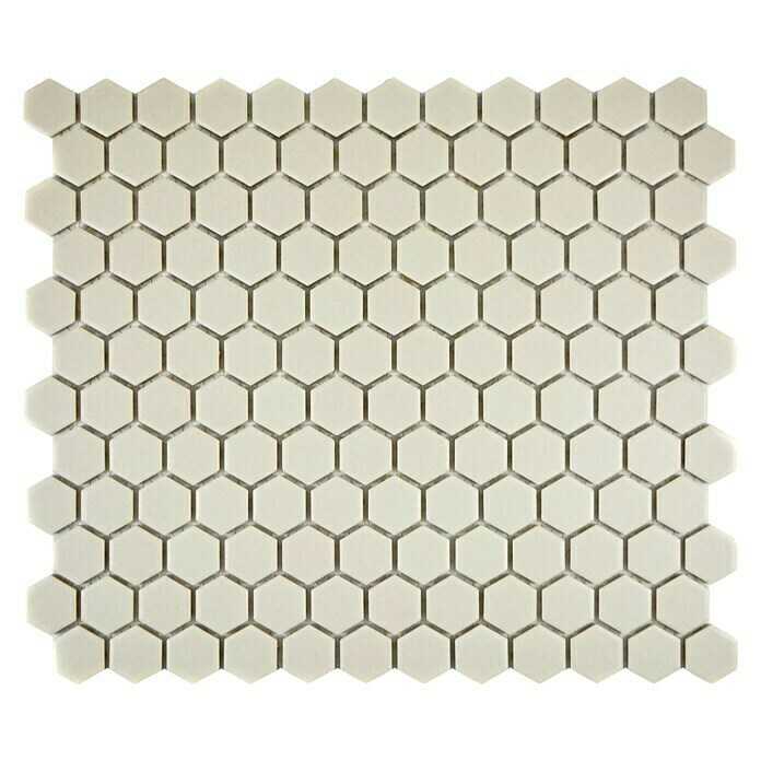 Mozaïektegel Hexagon Uni CU HX020 (26 x 30 cm, Beige, Mat)