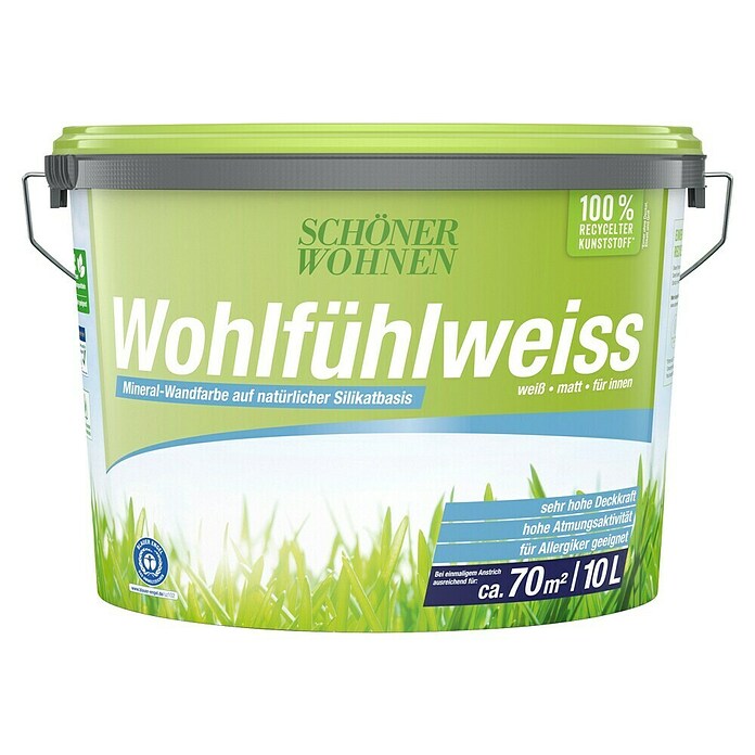 Schöner Wohnen Wandfarbe Wohlfühlweiß (Weiß, 10 l, Matt)