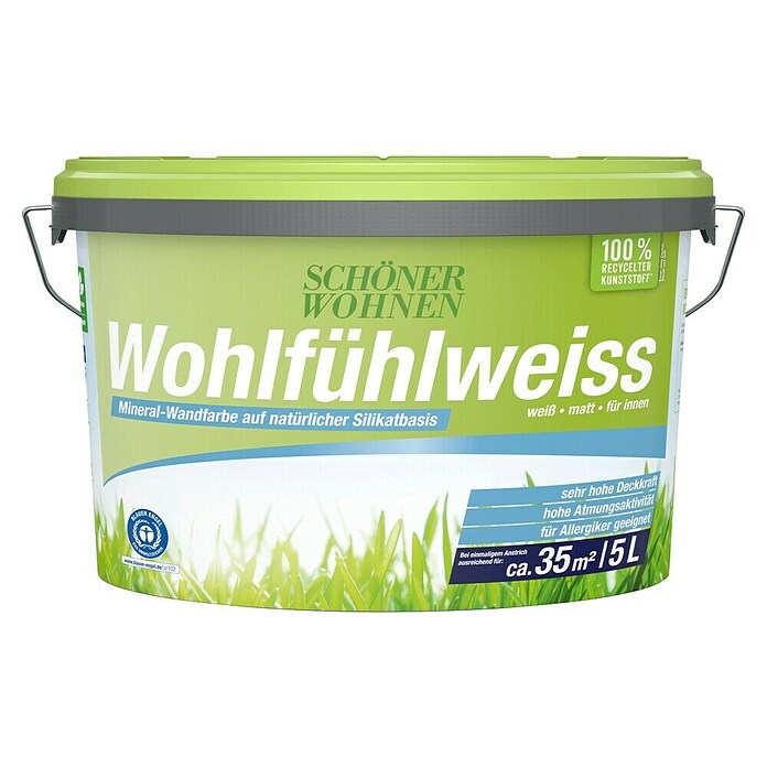 Schöner Wohnen Wandfarbe Wohlfühlweiß (Weiß, 5 l, Matt)