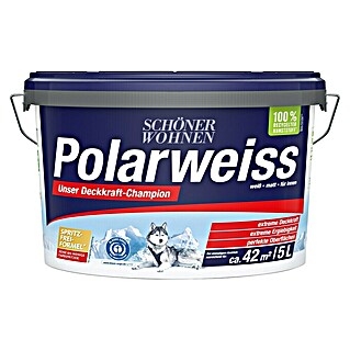 SCHÖNER WOHNEN-Farbe Wandfarbe Polarweiß (Weiß, Matt, 5 l, Konservierungsmittelfrei)