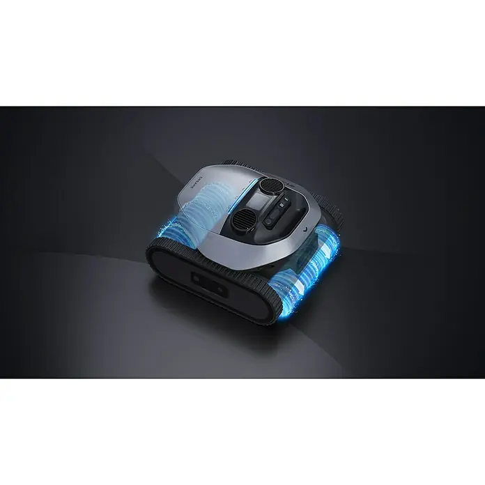 Dreame Poolroboter Z1 Pro - Akkubetrieben, Passend für: Pools bis 200 m² Grundfläche, Filterleistung: 30.000 l/h - Der Dreametech Poolreinigungsroboter mit Raupenantrieb und blauen Lichteffekten, ideal für die automatische Poolreinigung.