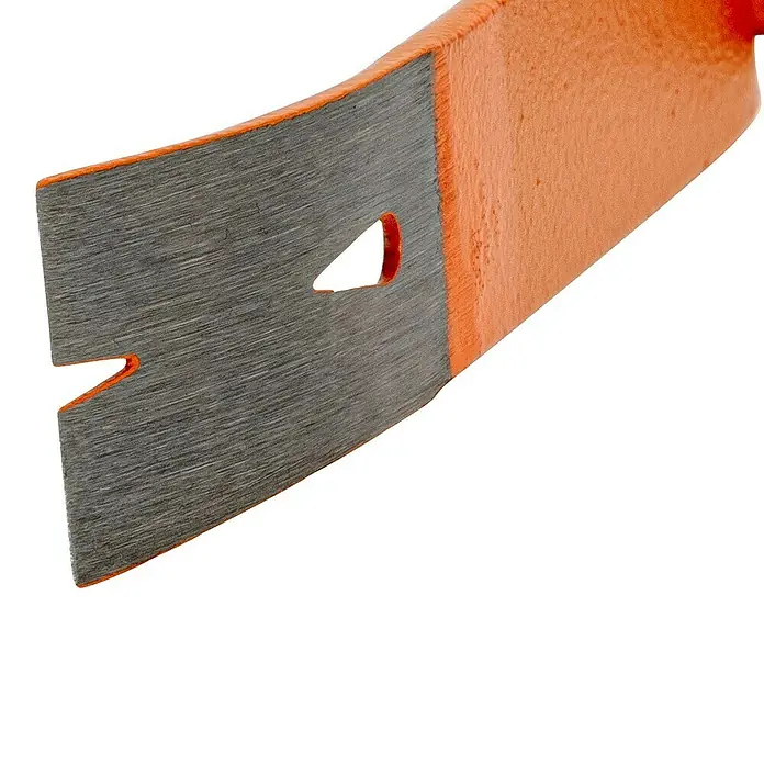 Picard Nageleisen BlackGiant Flat-Bar® - Länge: 175 mm - Nahaufnahme einer Brechstange mit orangefarbenem Griff und Stahlkopf. Werkzeug für Hebelarbeiten und zum Entfernen von Nägeln.