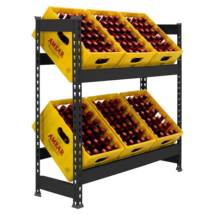 Simonrack Simonbottle Getränkekistenregal Bottleclick (H x B x T: 100 x 100 x 30 cm, Traglast Einlegeboden: 100 kg, Anzahl Böden: 2 Stk., Stecken, Anthrazit) | BAUHAUS