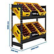 Simonrack Simonbottle Getränkekistenregal Bottleclick (H x B x T: 100 x 100 x 30 cm, Traglast Einlegeboden: 100 kg, Anzahl Böden: 2 Stk., Stecken, Anthrazit) | BAUHAUS