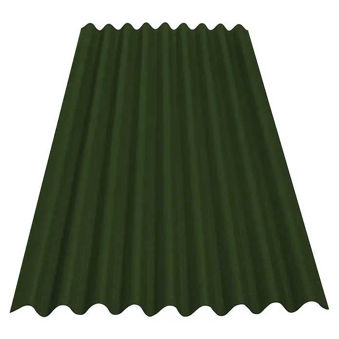 Onduline Lámina corrugada Base - 200 cm x 85,5 cm x 2,6 mm, Otros, Verde - Chapa ondulada verde para techos y revestimientos de pared. Ideal para edificios industriales y agrícolas, duradera y resistente.