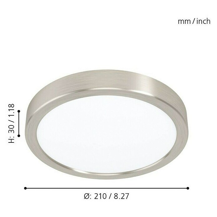 Eglo Fueva 5 Led-plafondlamp, rond (Ø x h: 21 x 2,8 cm, Warm wit) | BAUHAUS