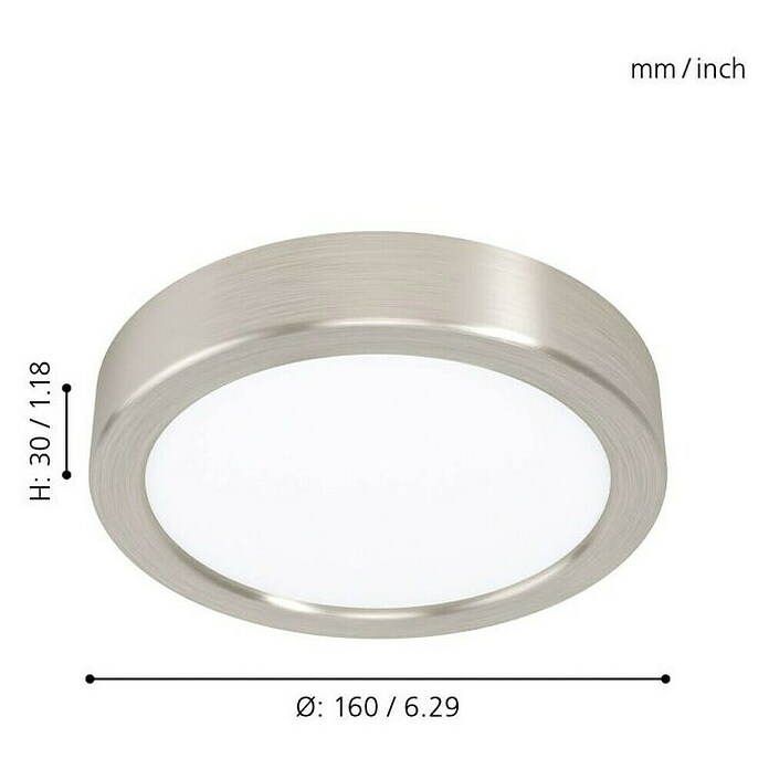 Eglo Fueva 5 Led-plafondlamp, rond (Ø x h: 16 x 2,8 cm, Warm wit) | BAUHAUS
