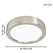 Eglo Fueva 5 Led-plafondlamp, rond (Ø x h: 16 x 2,8 cm, Warm wit) | BAUHAUS