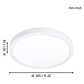 Eglo Fueva 5 Led-plafondlamp, rond Wit (Ø x h: 28,5 x 2,8 cm, Warm wit) | BAUHAUS