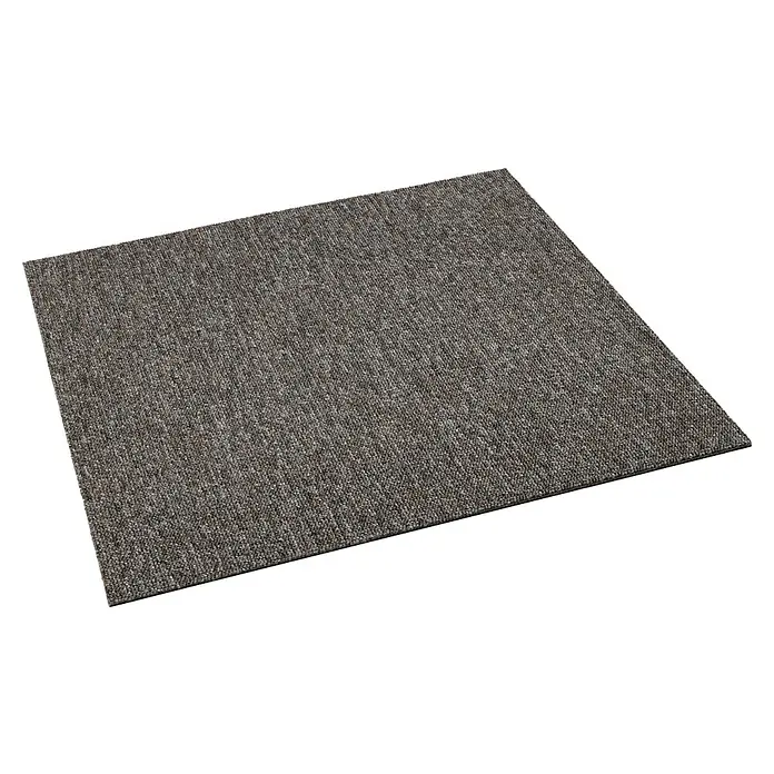 Teppichfliese Solid - Schlinge, 100 % Polyamid SDN, Braun - Graue Teppichfliese mit dezenter Textur, ideal für Büros oder Wohnräume. Strapazierfähige und leicht zu verlegende Bodenlösung für jeden Raum.