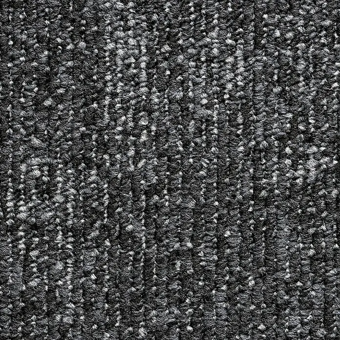 Teppichfliese Explore - Schlinge, 100 % Polypropylen, Metal - Nahaufnahme eines strukturierten, dunkelgrauen Teppichs. Ideal für moderne Innenräume und strapazierfähige Bodenbeläge.