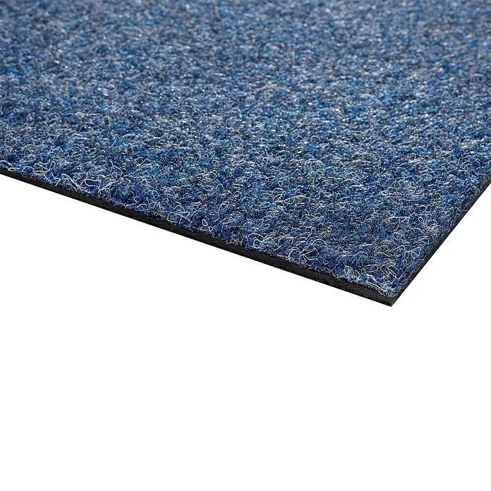 Teppichfliese Rally - Nadelfilz, 100 % Polypropylen, Jeansblau - Blauer Teppichbodenbelag mit einer dicken, texturierten Oberfläche, ideal für gewerbliche und private Räume. Strapazierfähig und stilvoll.