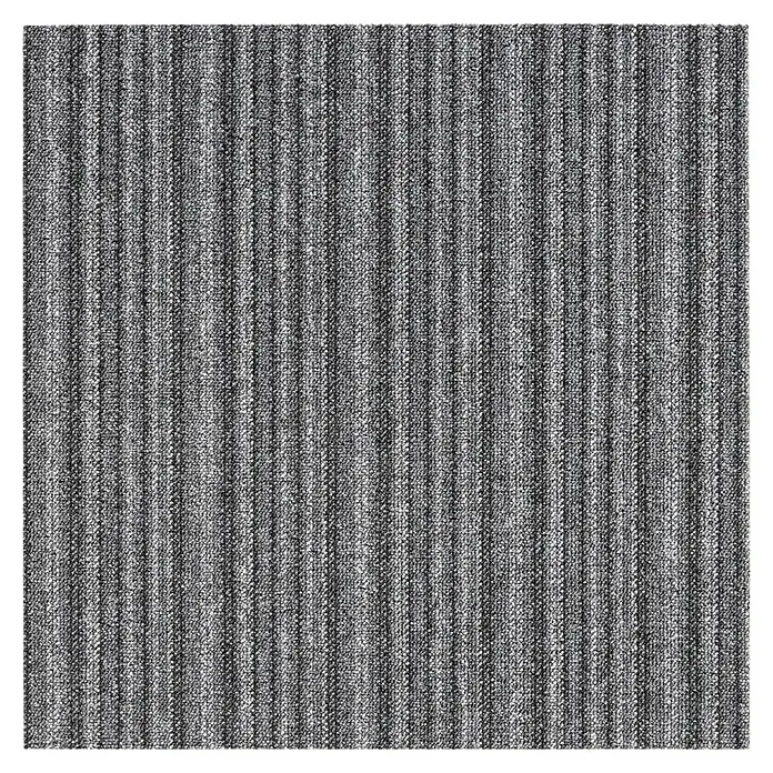 Teppichfliese Vienna - Schlinge, 100 % Polypropylen, Grau Gestreift - Grauer, gestreifter Teppich, der eine moderne und elegante Atmosphäre in jeden Raum bringt. Das feine Muster sorgt für eine stilvolle Optik.