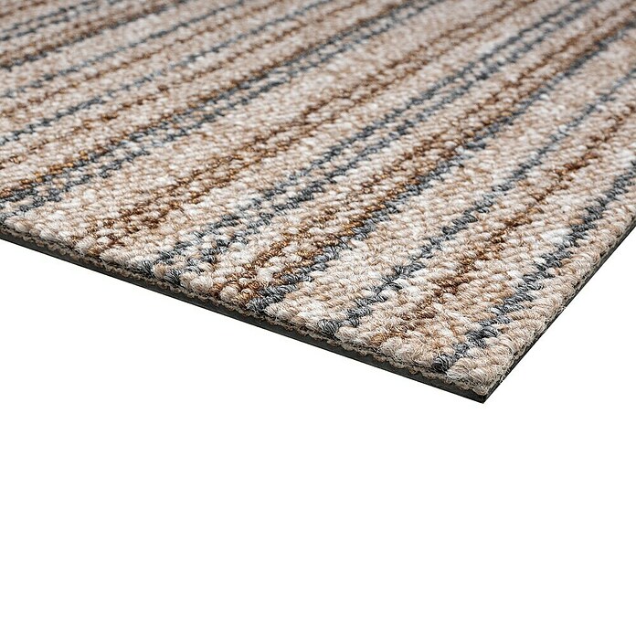 Teppichfliese Vienna (50 x 50 cm, Schlinge, 100 % Polypropylen, Braun Gestreift) | BAUHAUS