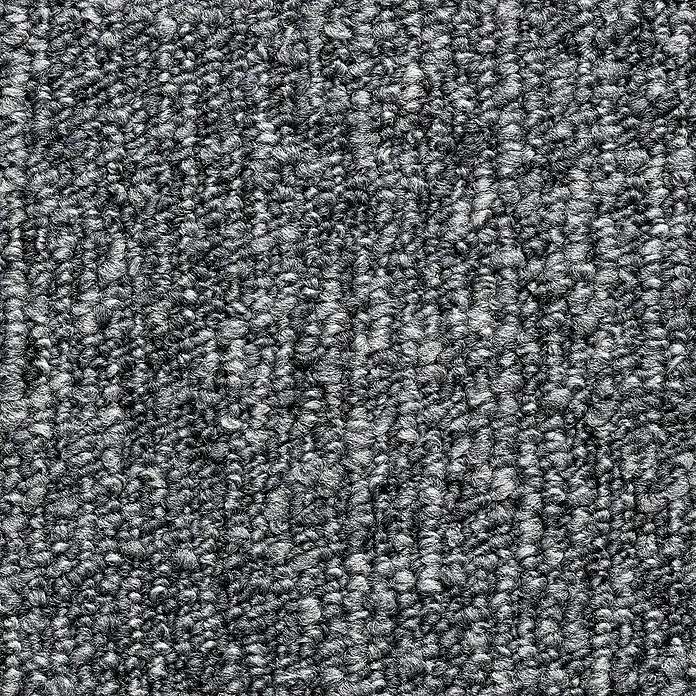 Teppichfliese Explore - Schlinge, 100 % Polypropylen, Basalt - Nahaufnahme eines grauen Teppichs mit dichter, strukturierter Oberfläche, ideal für Komfort und Wärme in jedem Raum.