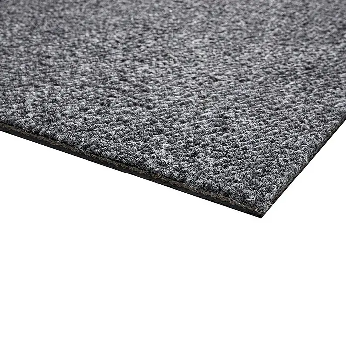 Teppichfliese Vienna - Schlinge, 100 % Polypropylen, Mittelgrau - Grauer Teppich mit strukturierter Oberfläche, ideal für stark frequentierte Bereiche. Robustes Material sorgt für Langlebigkeit.