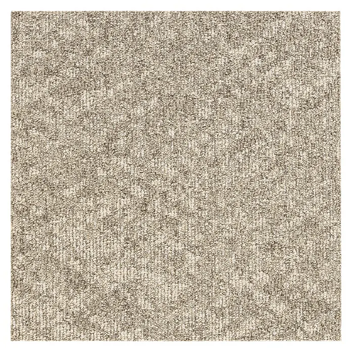 Teppichfliese Realise - Schlinge, 100 % Polypropylen, Sand - Nahaufnahme einer strukturierten, hellgrauen Teppichfliese, ideal für moderne Büros oder Wohnräume.