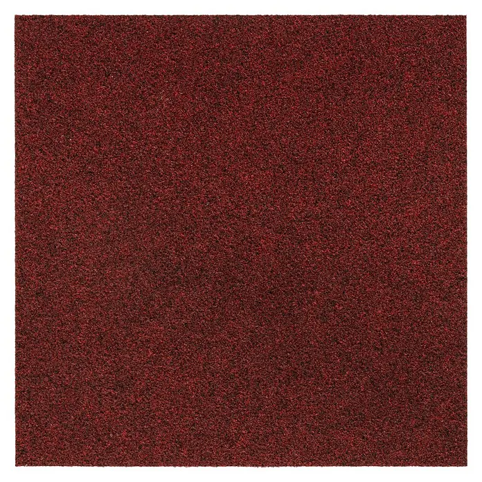 Teppichfliese Rally - Nadelfilz, 100 % Polypropylen, Rot - Nahaufnahme einer strukturierten, rotbraunen Teppichfliese mit feiner Textur und dezentem Muster.
