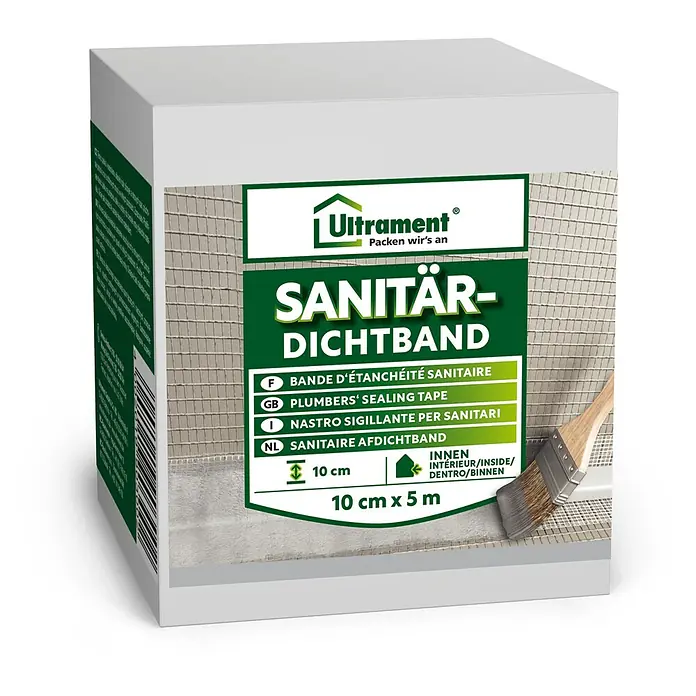 Ultrament Sanitärdichtband - Geeignet für: Do IT Bauplatten, 5 m x 10 cm - Bild eines Ultrament Sanitär-Dichtbandes, das für die Abdichtung im Sanitärbereich entwickelt wurde und eine zuverlässige Lösung bietet.