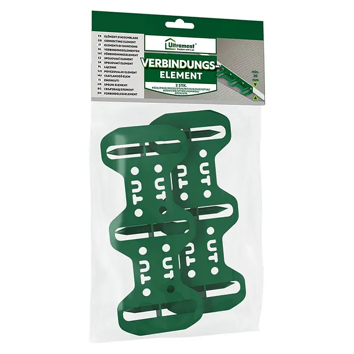 Ultrament Verbindungselement für Trockenbau2 Stk. - Das Bild zeigt eine Packung Ultrament Verbindungselemente, die zur sicheren Verbindung von Bauteilen verwendet werden.