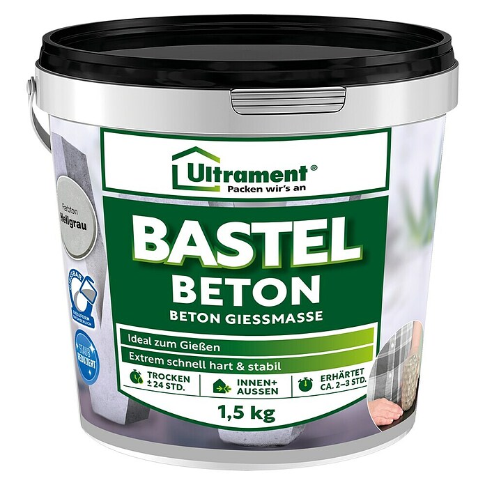 Ultrament Beton-Gießmasse Bastel Beton (Hellgrau, 1,5 kg) | BAUHAUS