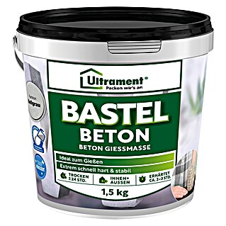 Ultrament Beton-Gießmasse Bastel Beton (Hellgrau, 1,5 kg)
