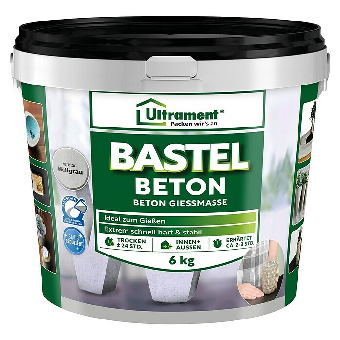 Ultrament Beton-Gießmasse Bastel Beton (Hellgrau, 6 kg) | BAUHAUS