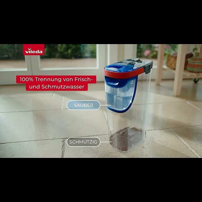 Vileda H2PrO Spin Sistema de mopa, Doble cámara de separación de Agua