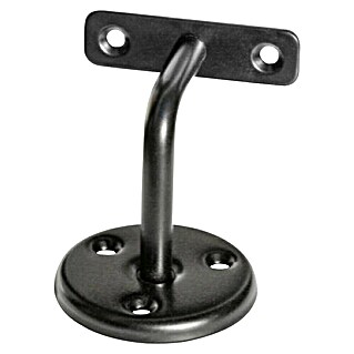 Vormann Soporte para pasamanos (Diámetro: 64 mm, Ángulo: 90 °, Negro, Aluminio)