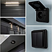 Telluria Metallgerätehaus Classico 2724 mit Lounge S links inkl. 2 Fenster und Elektro-Set (Außenmaß inkl. Dachüberstand (B x T): 572 x 258 cm, Stahl, Anthrazit, Inkl. Innenwandverkleidung & Elektro-Set) | BAUHAUS