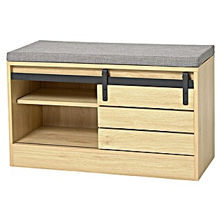 Banco Amla (L x An x Al: 80 x 35 x 48 cm, Madera, Natural)