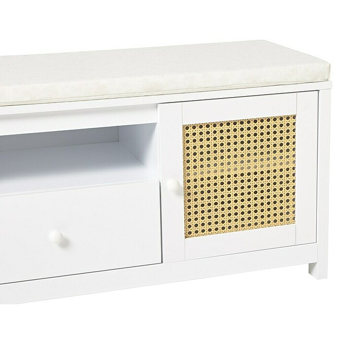 Banco Tana (L x An x Al: 80 x 36 x 46 cm, Madera, Blanco) | BAUHAUS