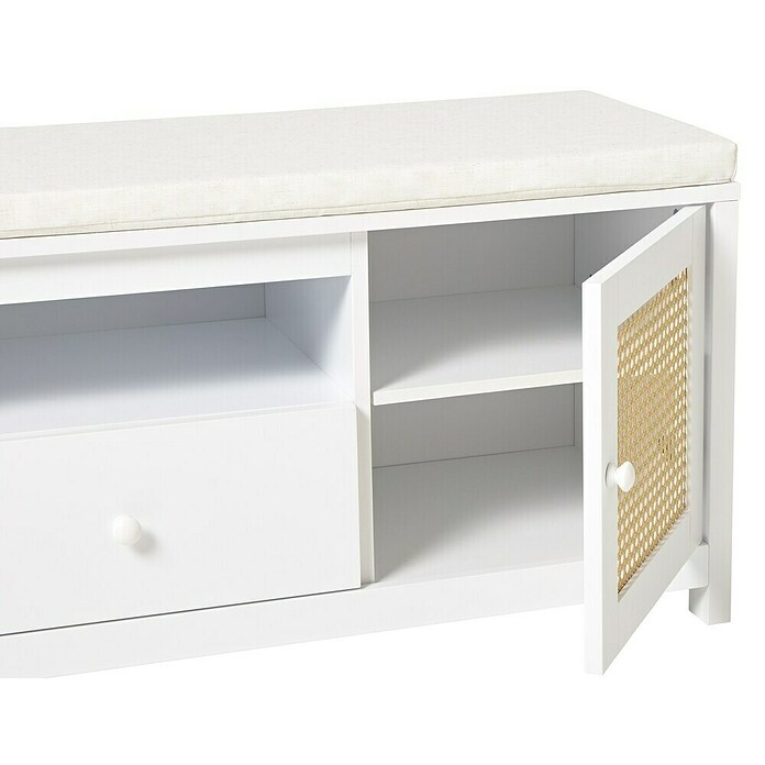 Banco Tana (L x An x Al: 80 x 36 x 46 cm, Madera, Blanco) | BAUHAUS