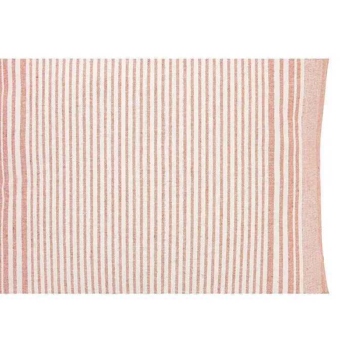 Cojín Raya Tejido - 45 x 45 cm, Textil, Caldera, Cuadrado - Primer plano textil con un patrón de rayas coral en tela, ideal para aplicaciones decorativas.