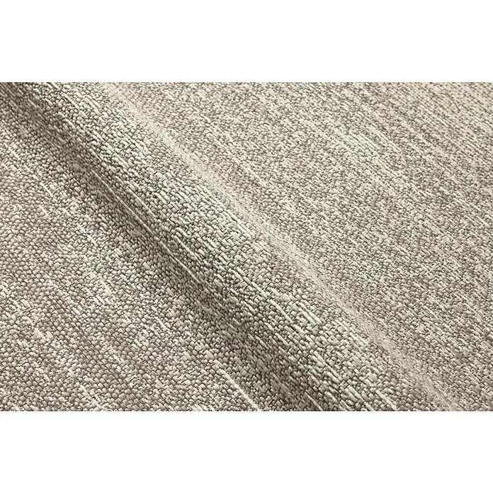 Alfombra exterior In/Out Jaspeada - Natural, 230 x 160 cm, Polipropileno - Primer plano de tejido beige con textura marcada y pliegue drapeado. Ideal para tapicería y complementos decorativos.