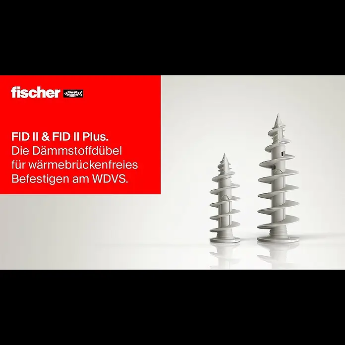 Fischer Dämmstoffdübel FID II Plus K - Ø x L: 8 x 80 mm, Kunststoff, 2 Stk. - FID II & FID II Plus - Die Dmmstoffdbel fr wrmebrckenfreies Befestigen am WDVS