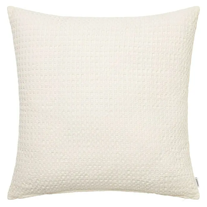 Cojín Waffle - 50 x 50 cm, Textil, Crudo, Cuadrado - Cojín cuadrado beige con una superficie texturizada, que agrega comodidad y estilo a cualquier habitación. Versátil y decorativo.