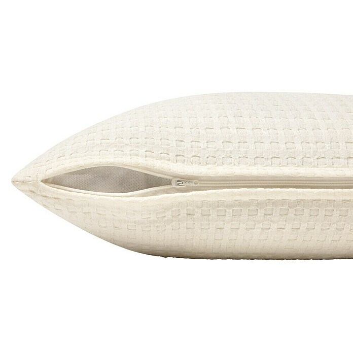 Cojín Waffle (Crudo, 50 x 50 cm, 75% algodón reciclado 25% poliéster) | BAUHAUS