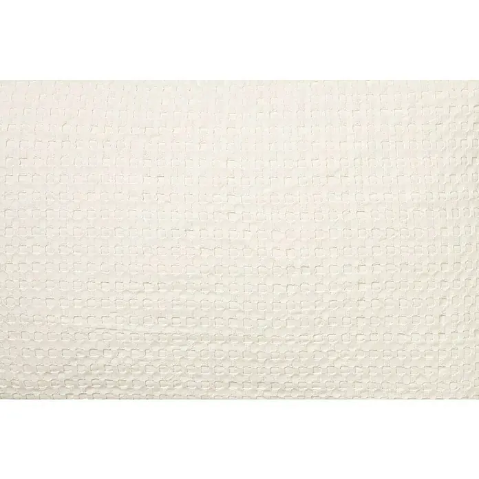 Cojín Waffle - 40 x 60 cm, Textil, Crudo, Rectangular - Primer plano de un tejido de gofre blanco, que muestra una textura elegante y un patrón sutil. Perfecto para textiles elegantes y funcionales.